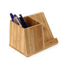 Customized desktop 10w pen holder box fast charging stand 15w 3 in 1 bamboo wireless charger